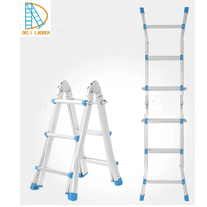 Multipurpose 4X5 Step Big Hinge Extension Foldable Aluminium Ladder