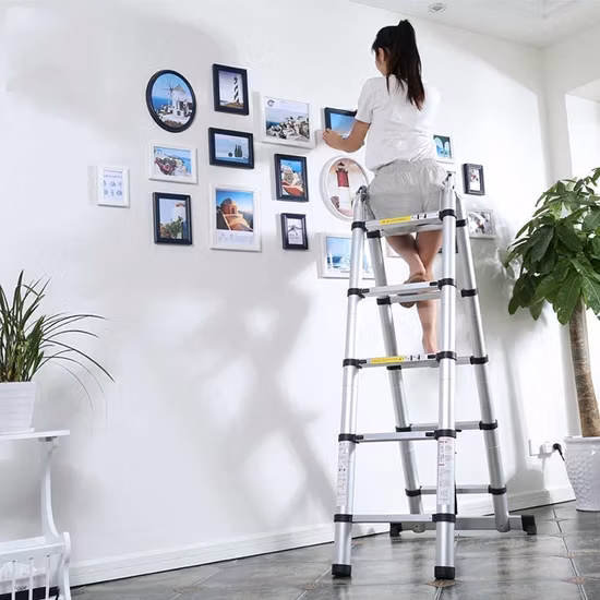 Échelle en aluminium pliable multifonctionnelle à 4 x 5 marches avec EN 131