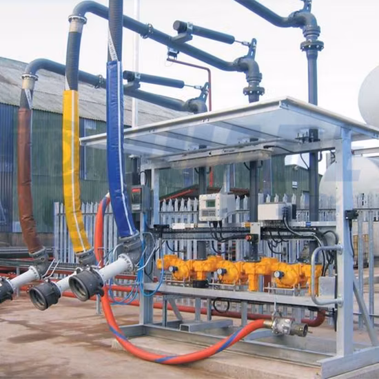 Bras de chargement de liquide de camion supérieur et inférieur en aluminium diesel raffiné pour mazout pour système mobile monté sur châssis à chargement par le haut